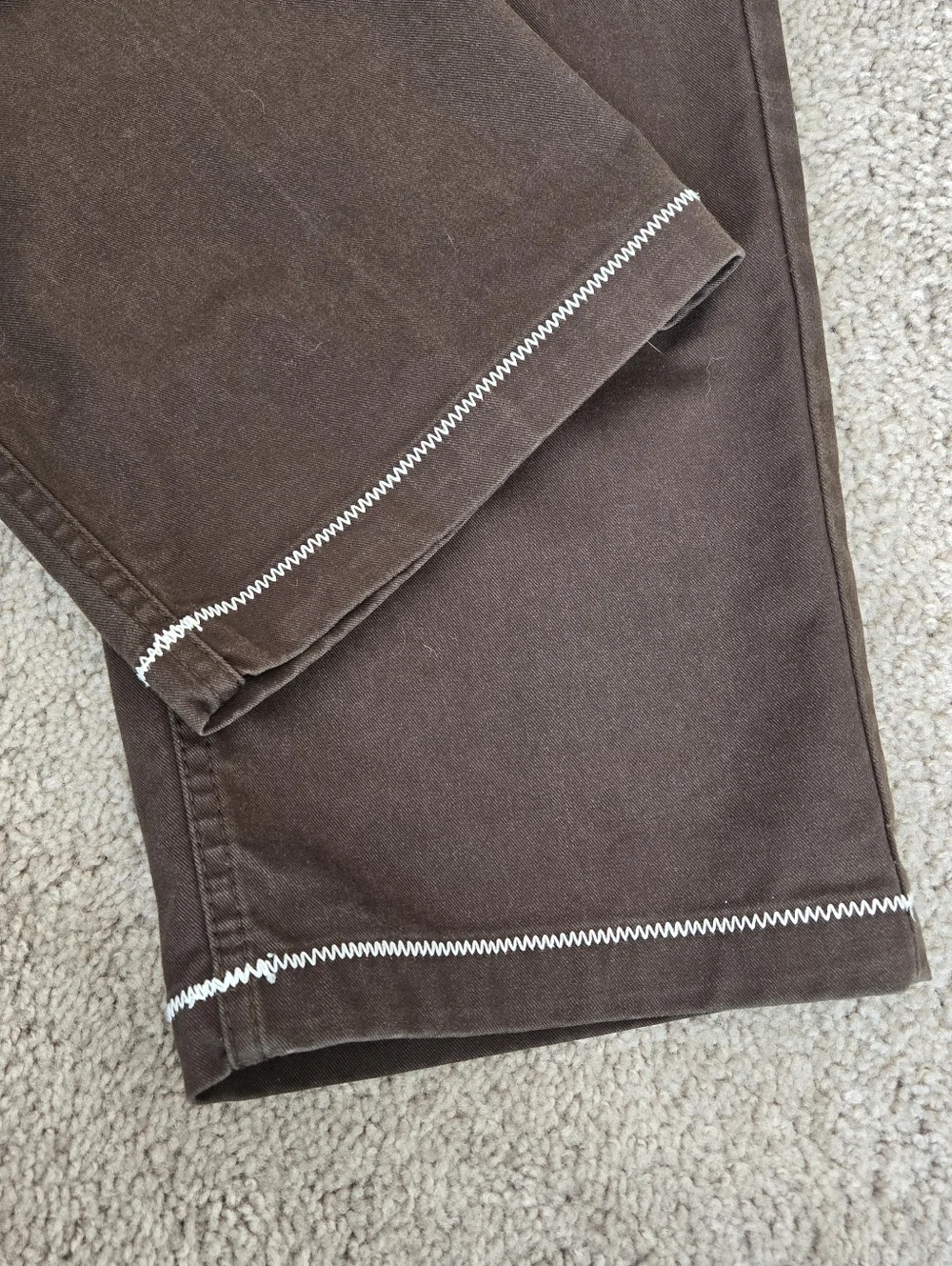 Vans Mikey February Authentic Relaxed Fit Cropped Chino Pants Mens Size 36 Brown
